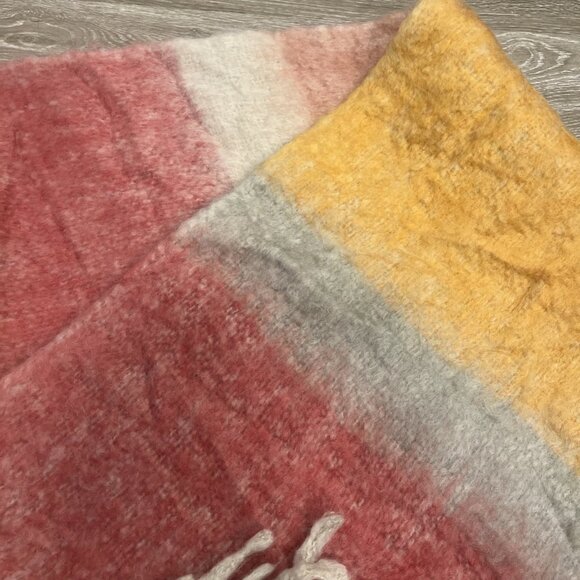 Lauren Conrad Scarf Womens 16 X 75 Fringe Trim Striped Blanket Soft Fall Winter - Picture 3 of 4